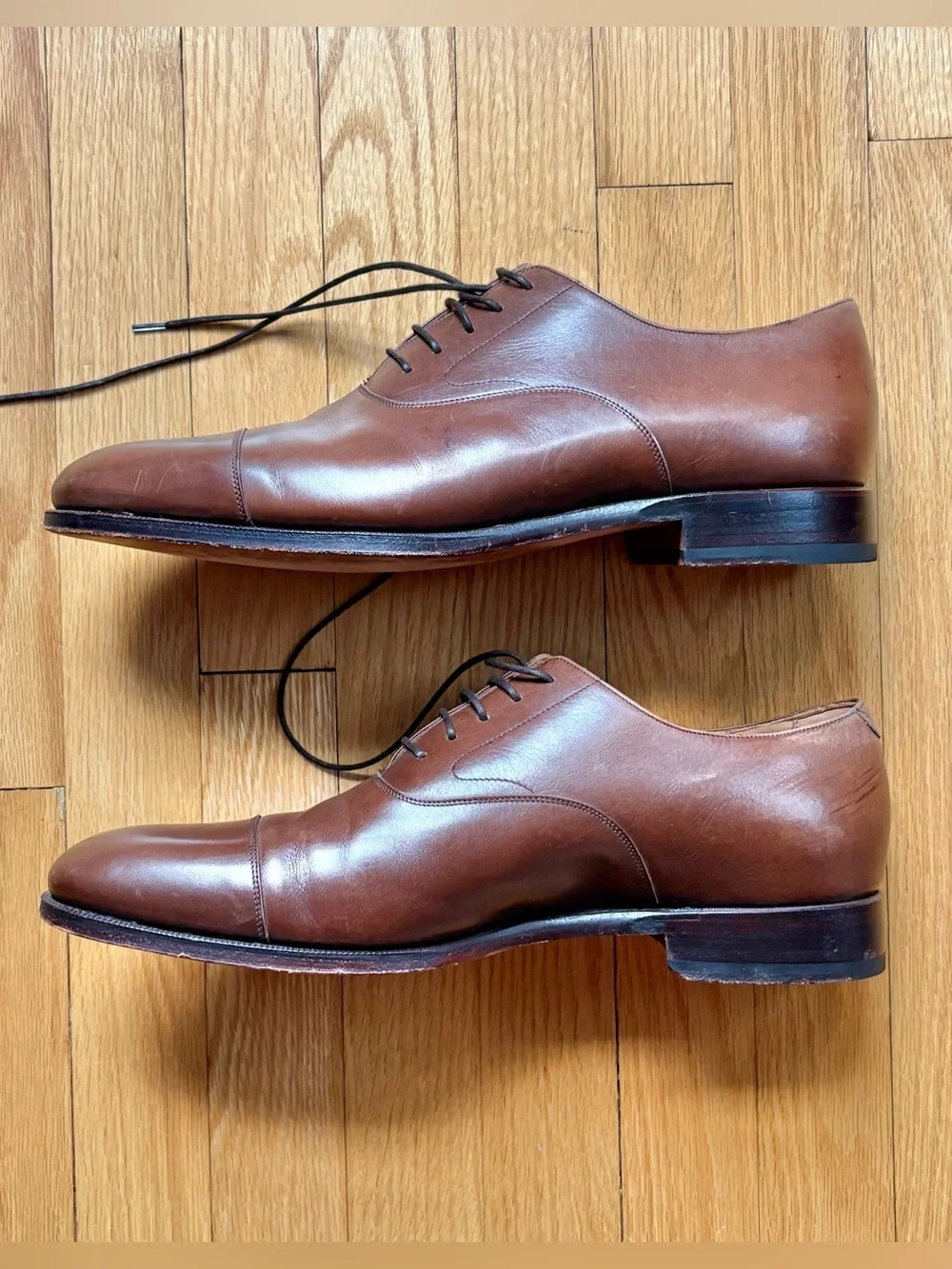 Meermin Mallorca Men’s Leather Cap Toe Shoes Size 11 Brown 19703